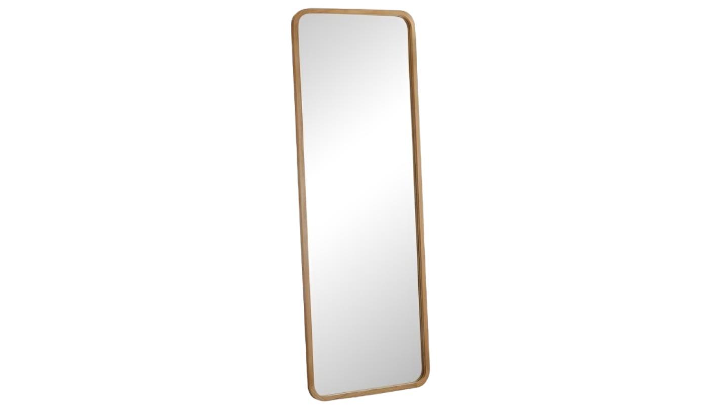 Oikiture Wooden Full Length Rectangle Floor Mirror - 180 x 70cm