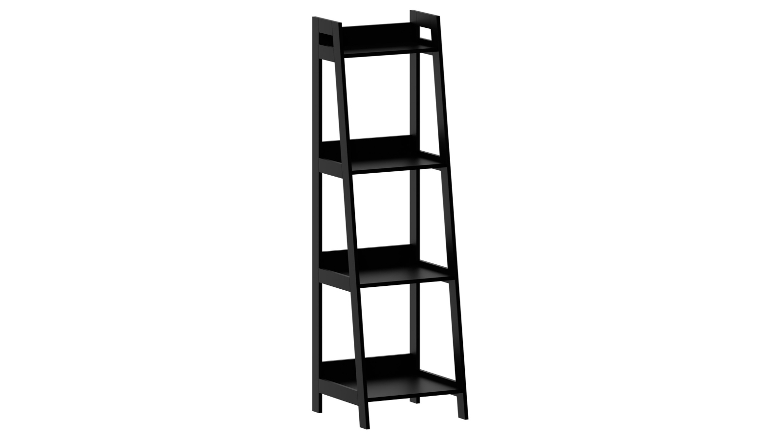 Oikiture 4-Tier Corner Ladder Bookshelf - Black