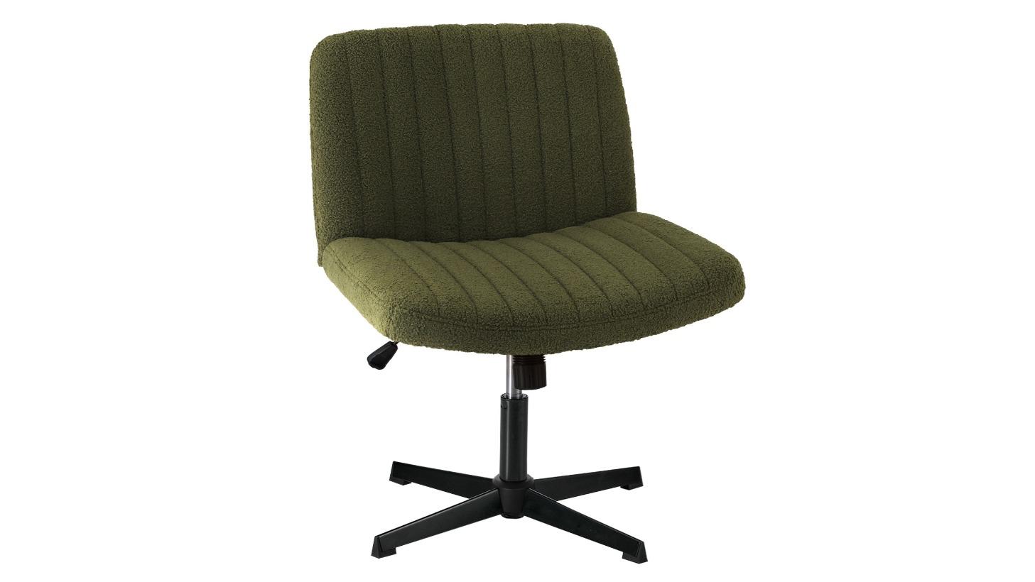 Oikiture Sherpa Mid Back Armless Office Chair - Green