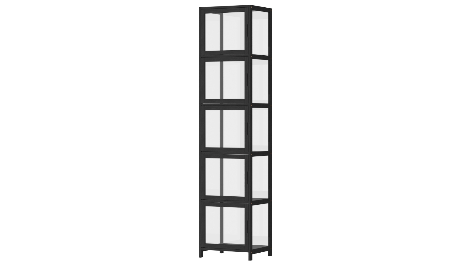Oikiture 5-Tier Slim Storage Shelve - Black
