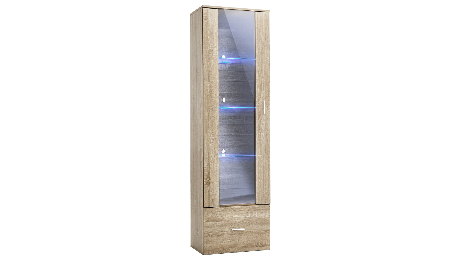 Oikiture High Gloss Display Cabinet LED Light - Natural