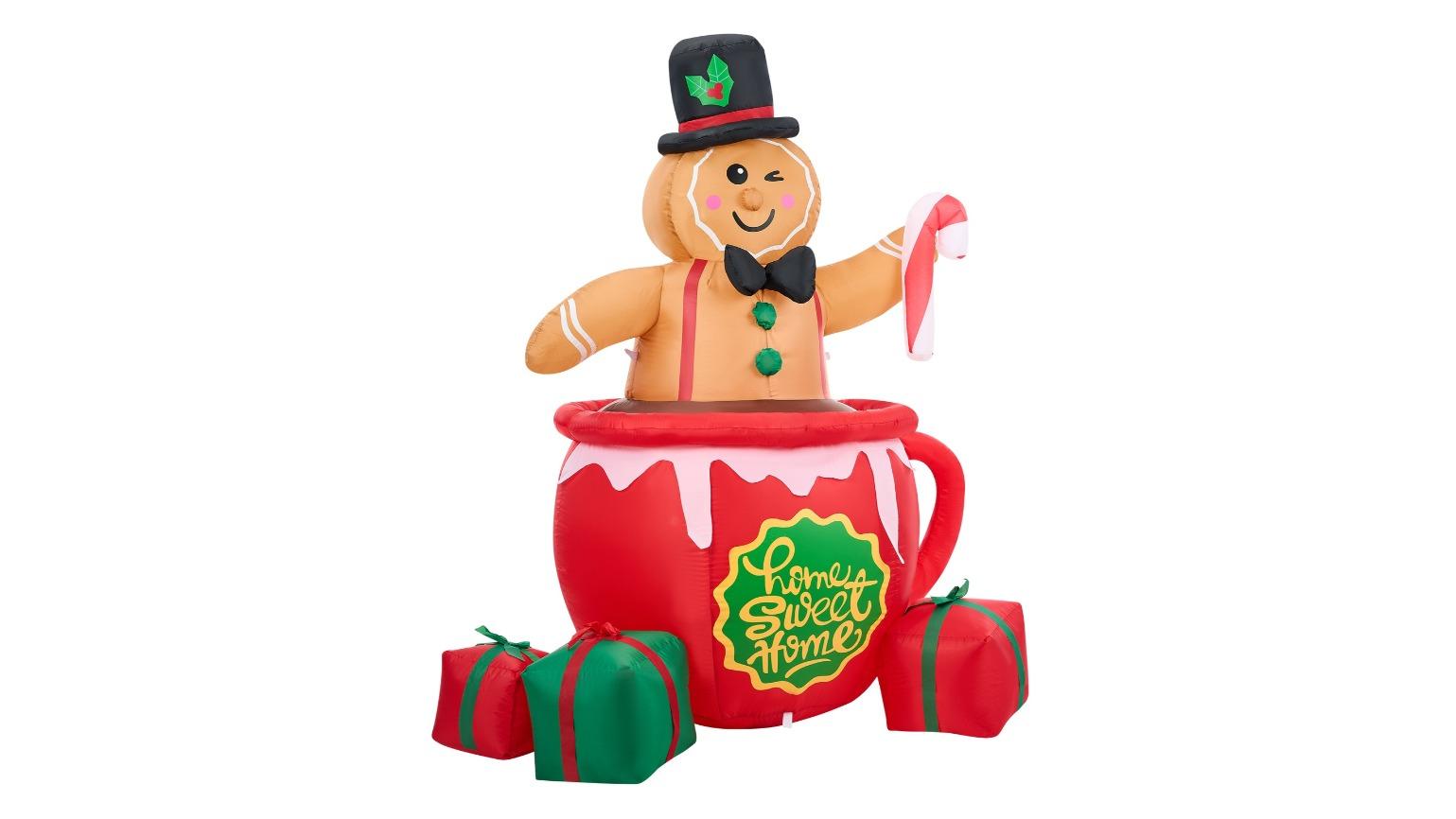 Tinseltown 1.8metre LED Inflatable Gingerbread Man Christmas Light