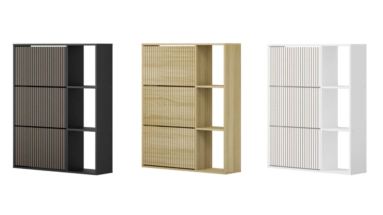 Oikiture Shoe Rack Cabinet with Display Shelves Organiser