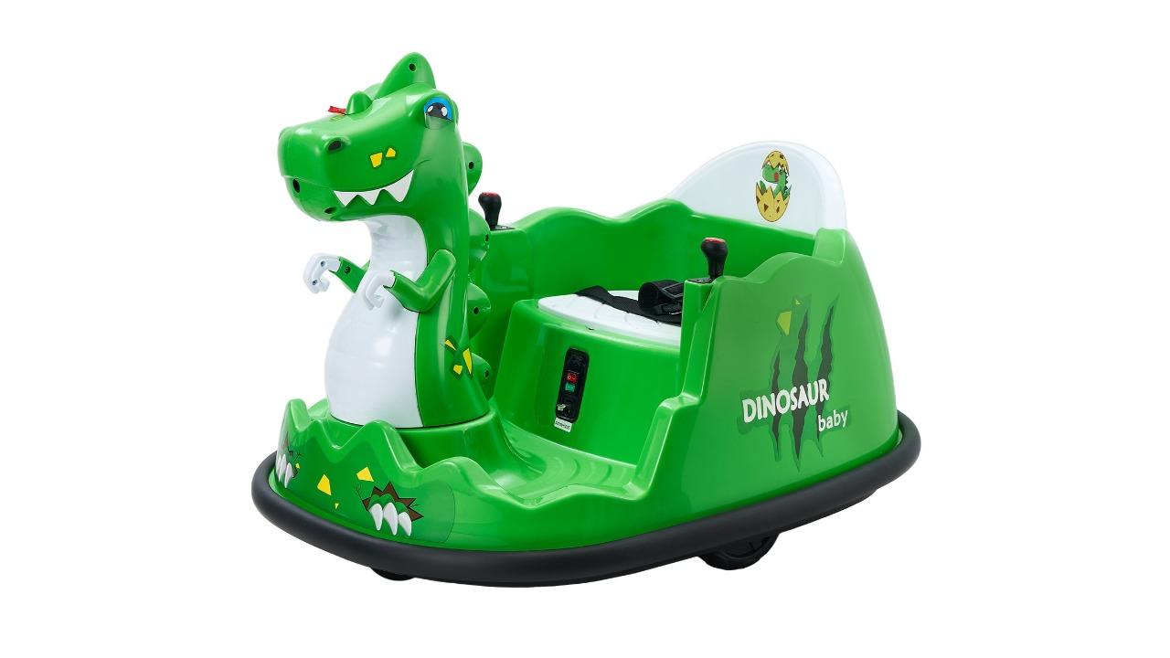 Mazam Kids LED Trex Remote Control Spray Toy Electric Ride-On Bumper Car - Green