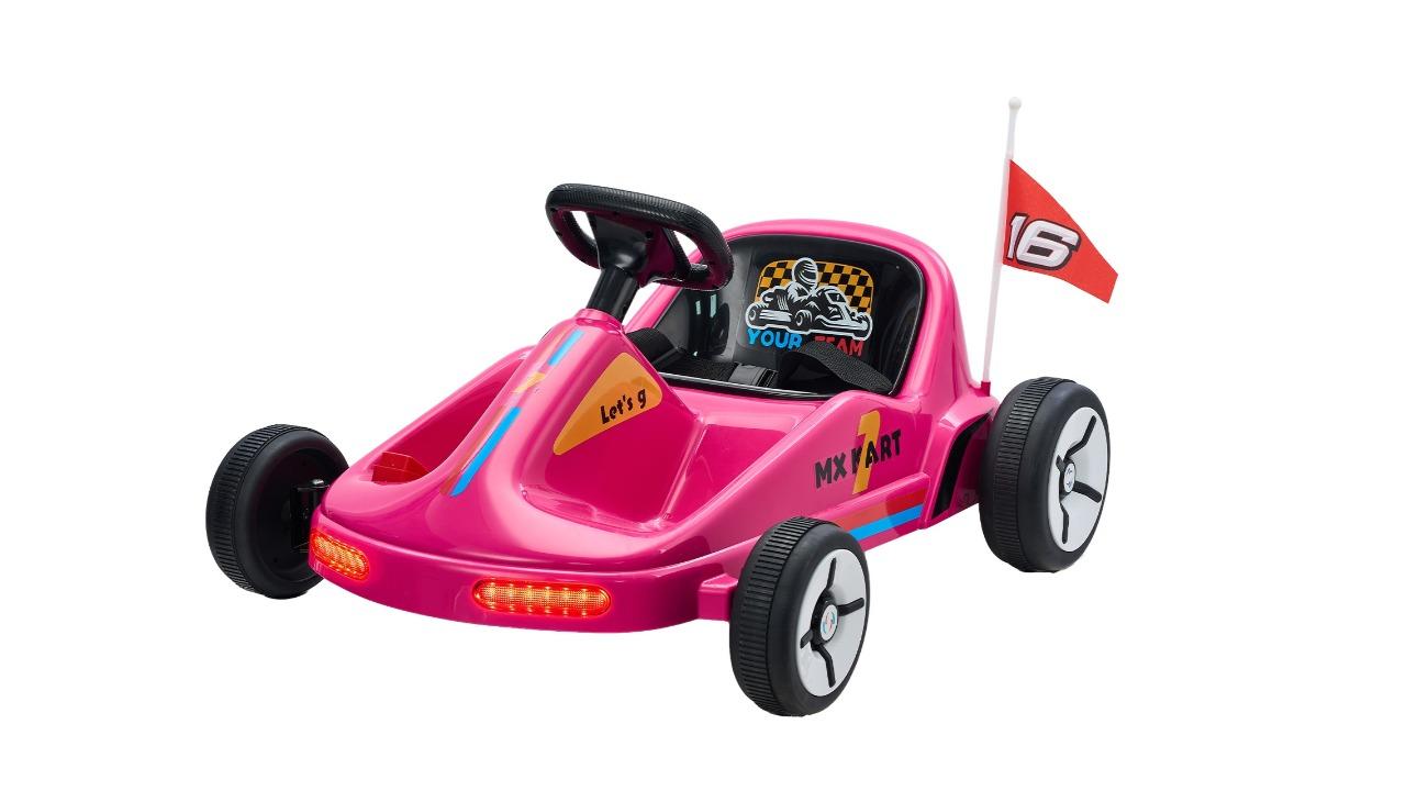 Mazam Kids Electric Bluetooth Light Music Remote Control Ride-On Kart - Pink
