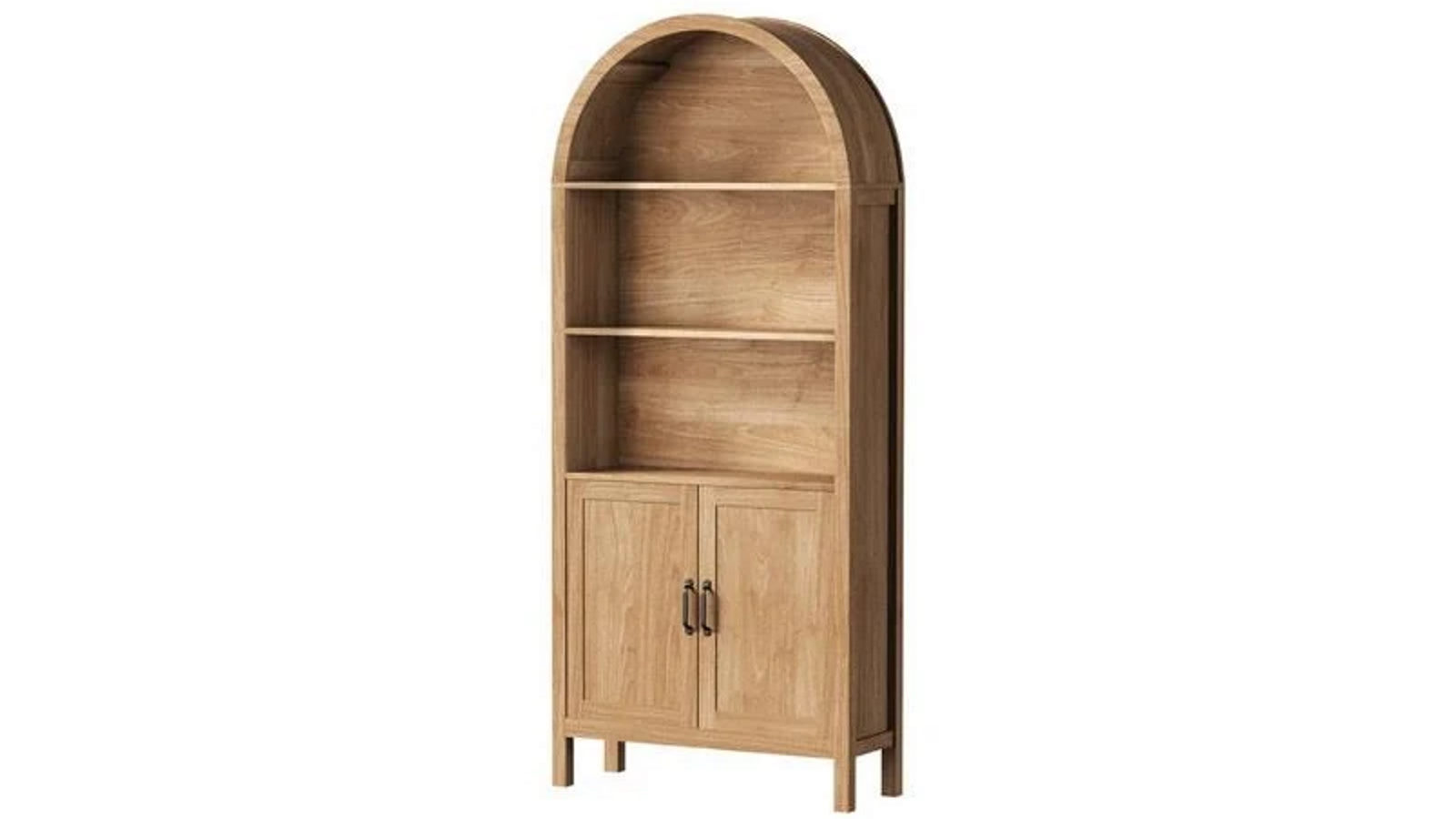 Oikiture Arched Storage Cabinet Bookcase 