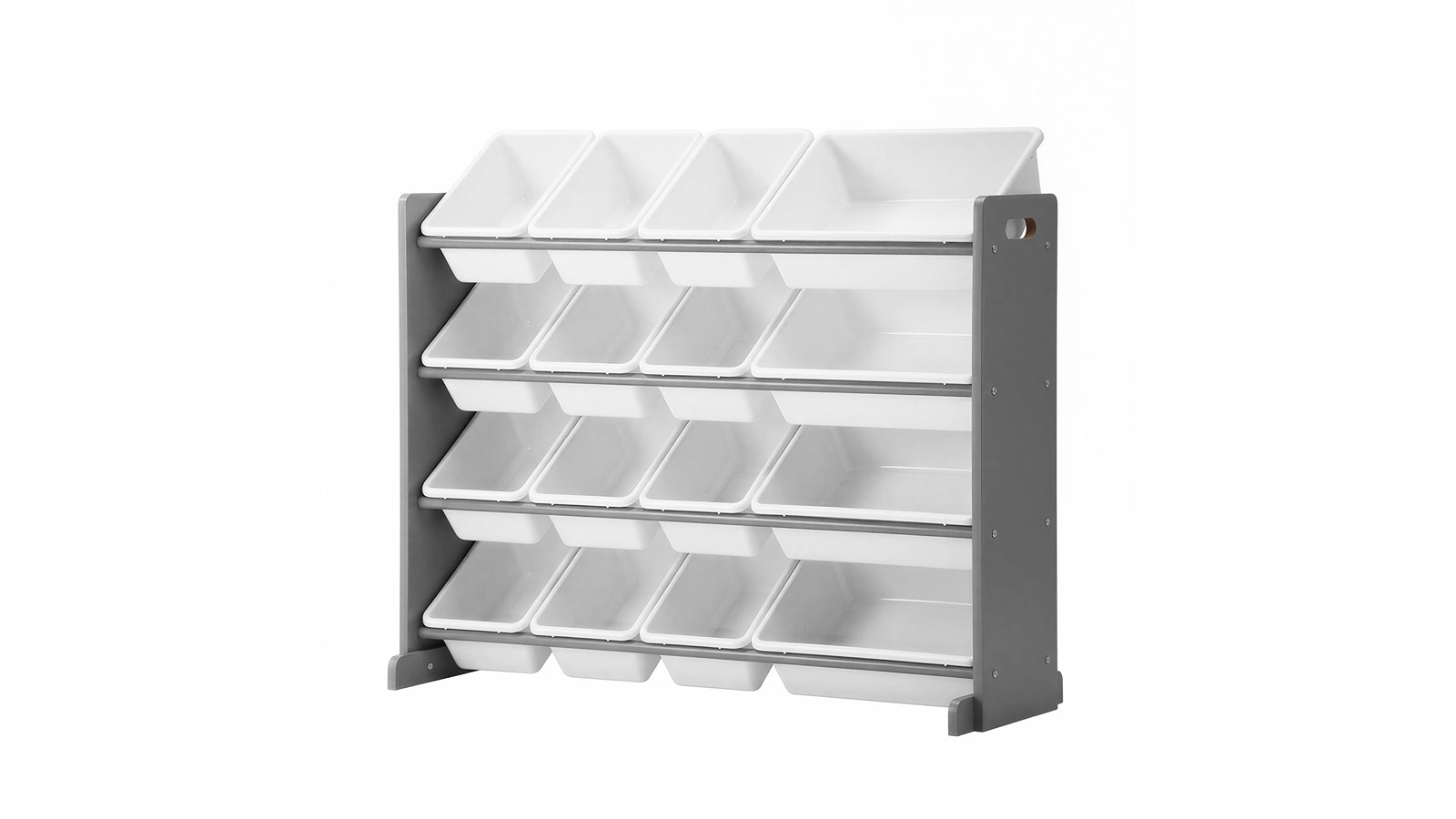 Oikiture 16-Bin Kids Toy Removable Drawer Box Organiser - Grey