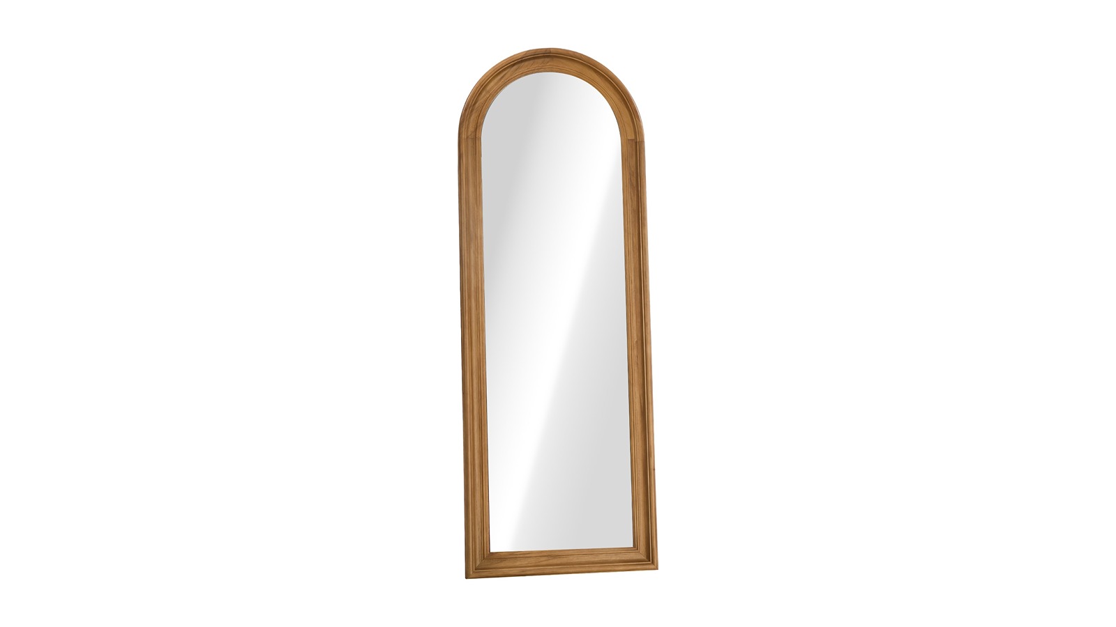 Oikiture 165 x 60cm Full Length Elegance Arch Floor Mirror - Brown Wood