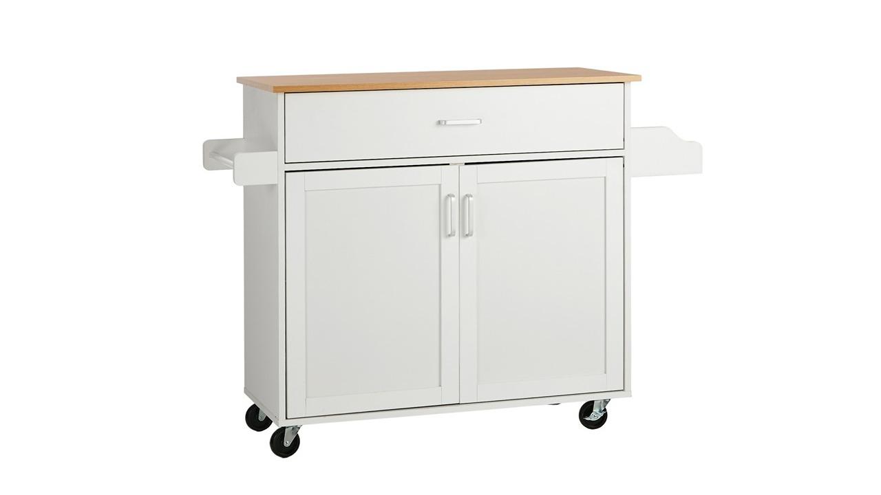 Oikiture Kitchen Trolley with Drawer and Towel Rack