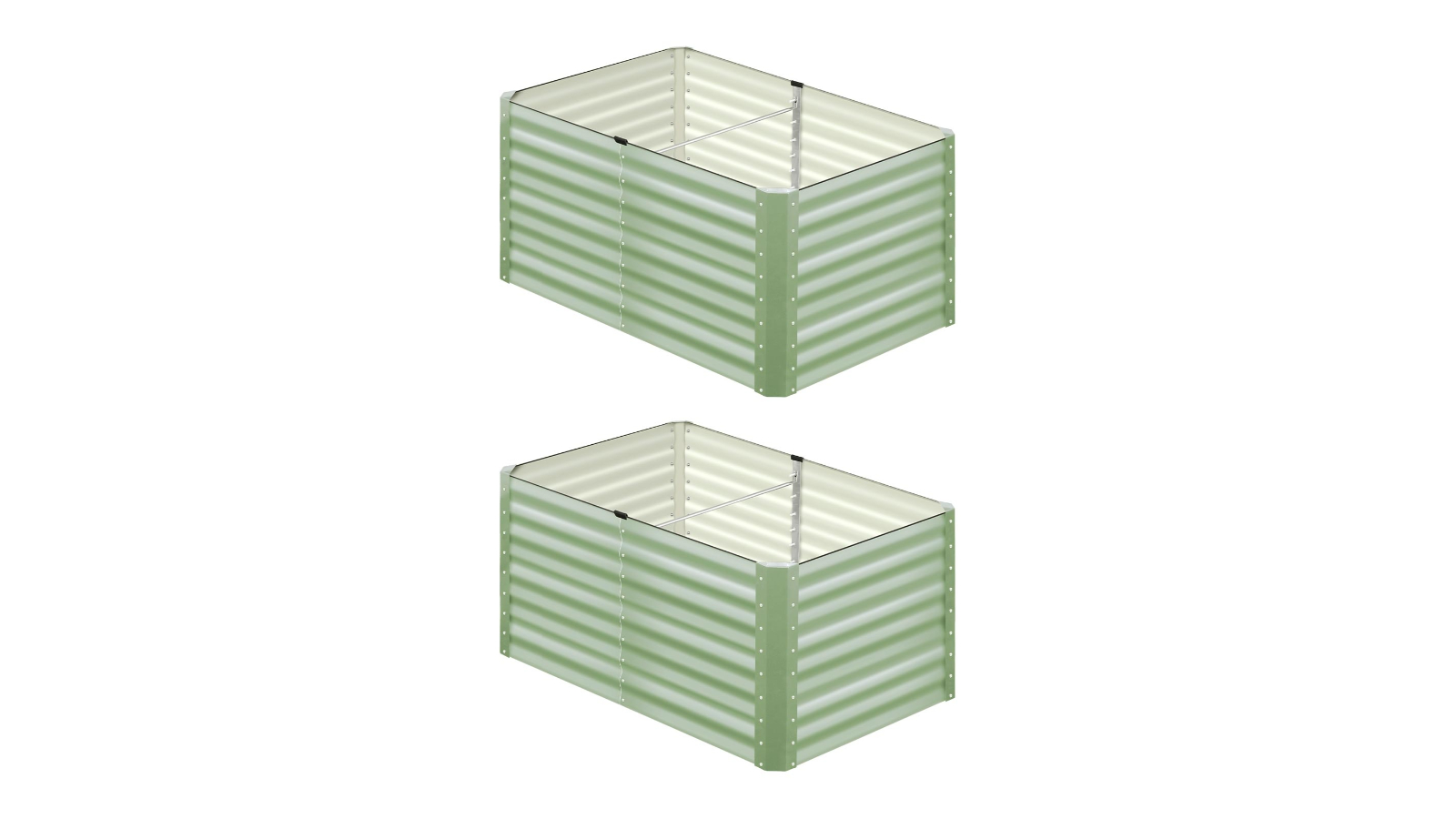 Livsip Set of 2 Green Raised Container Vegetable Planter Garden Bed - 120 x 80 x 73cm