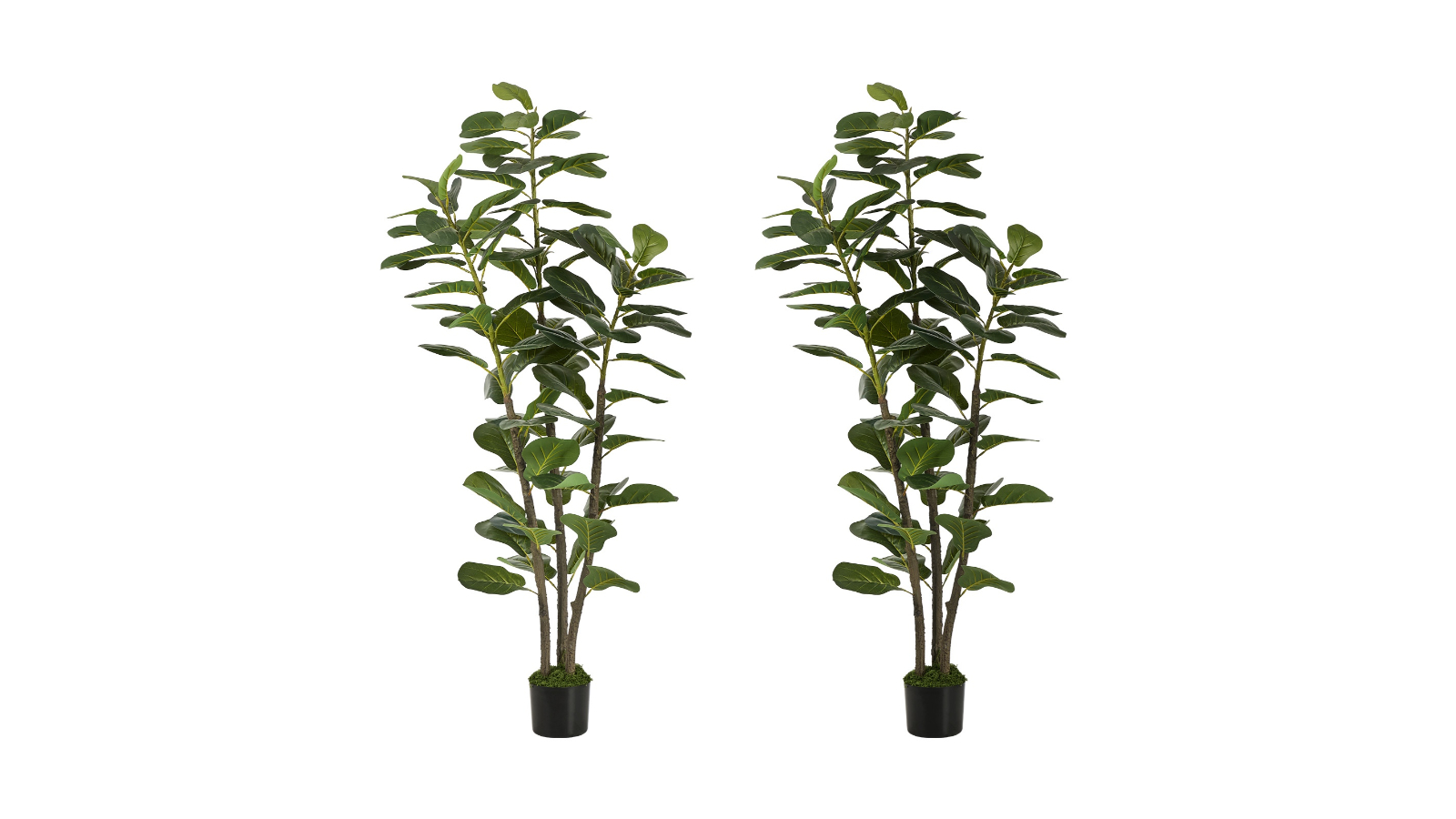 Livsip 2 Piece Artificial Fiddle Leaf Fig Tree Lifelike Faux Potted Plant - 150cm