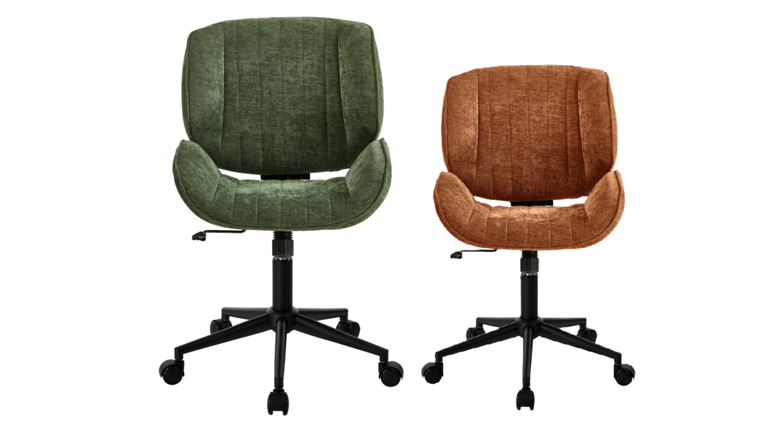 Oikiture Armless Mid-Back Swivel Office Chair with Wheel