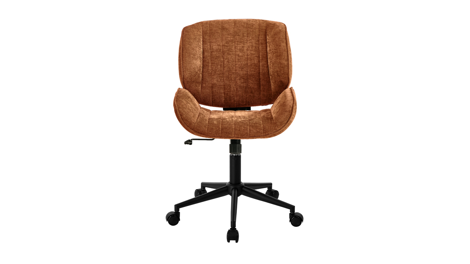 Oikiture Armless Mid-Back Swivel Office Chair with Wheel - Orange