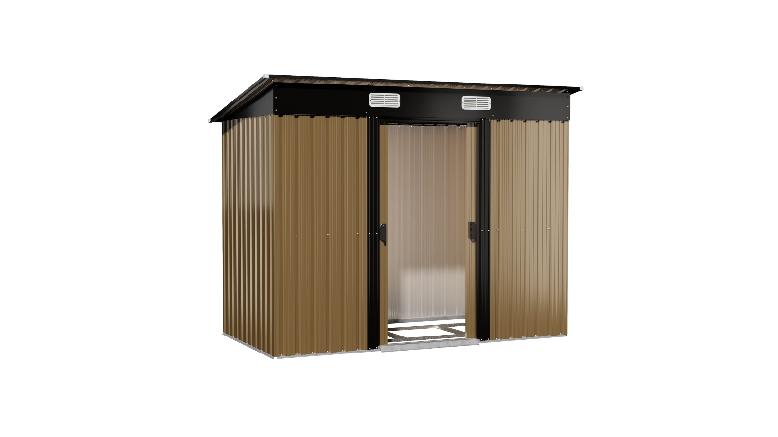 Livsip Workshop Metal Base Garden Storage Shed - 238 x 131cm