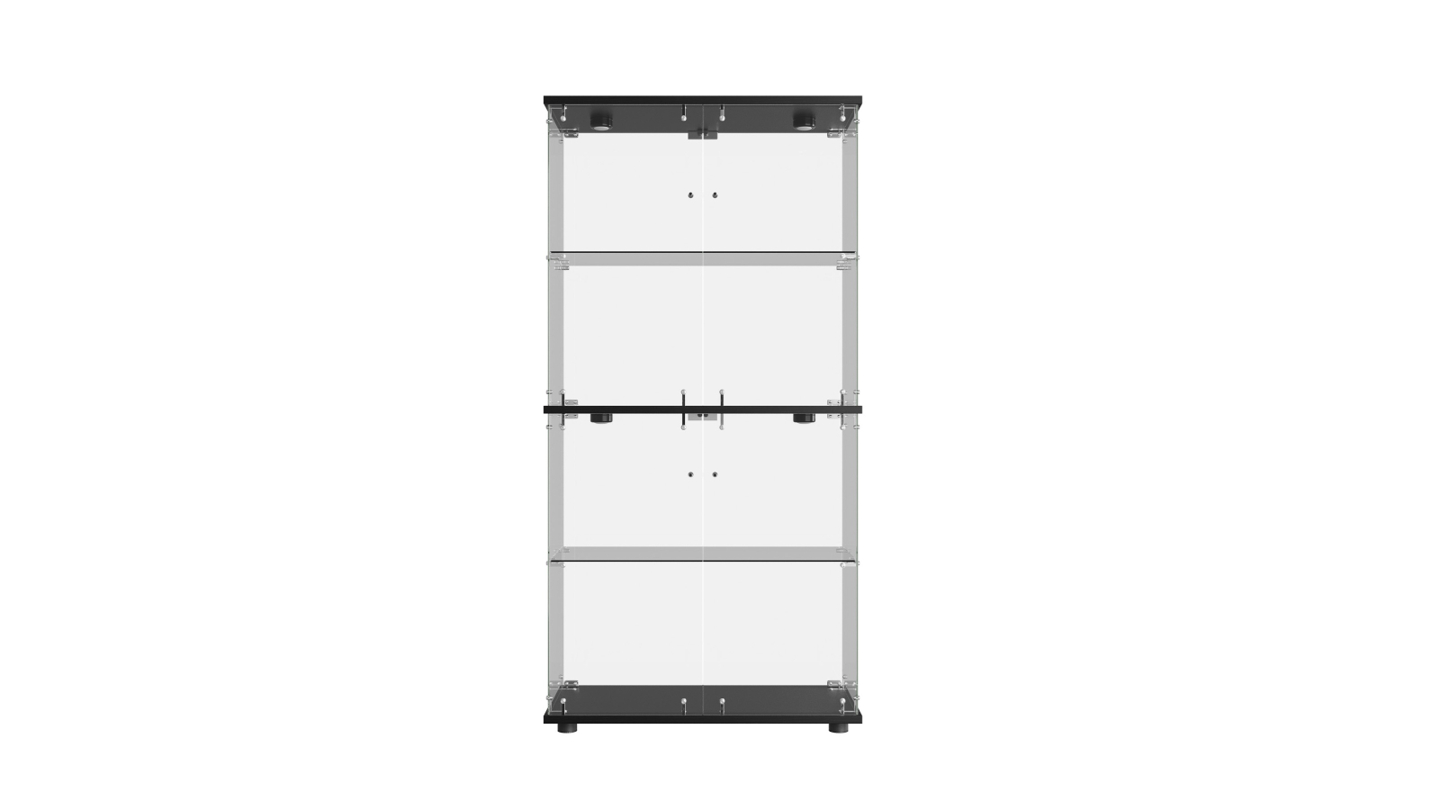 Oikiture 4-Tier Glass Display Cabinet with 2-Door - Black