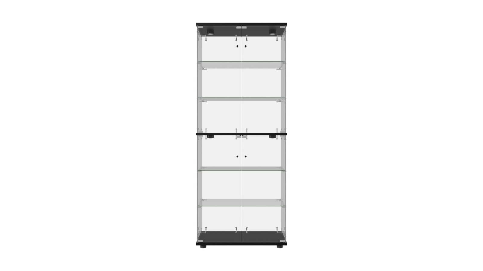 Oikiture 6-Tier Glass Display Cabinet with 2-Door - Black