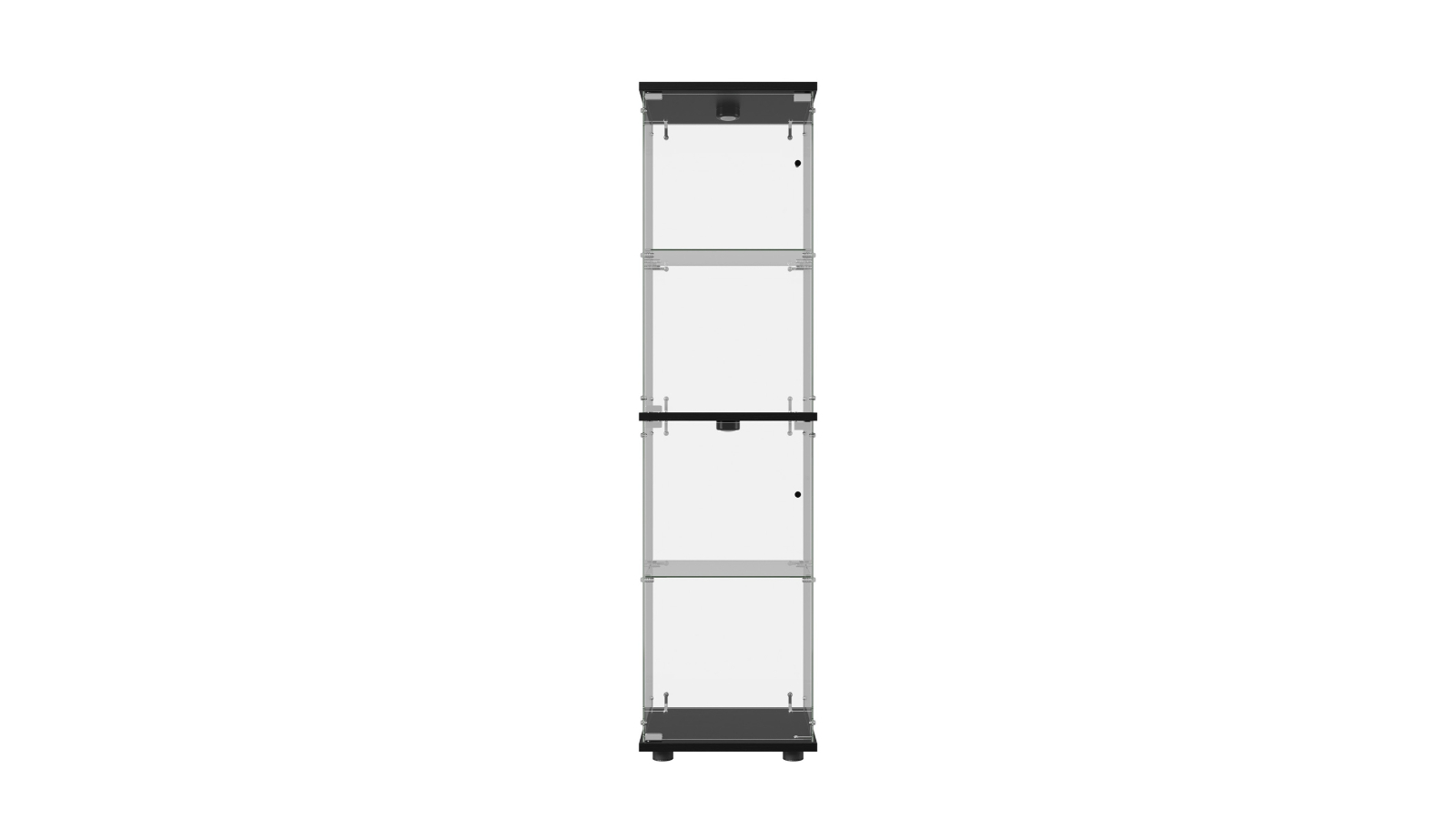 Oikiture 4-Tier Glass Display Cabinet - Clear/Black
