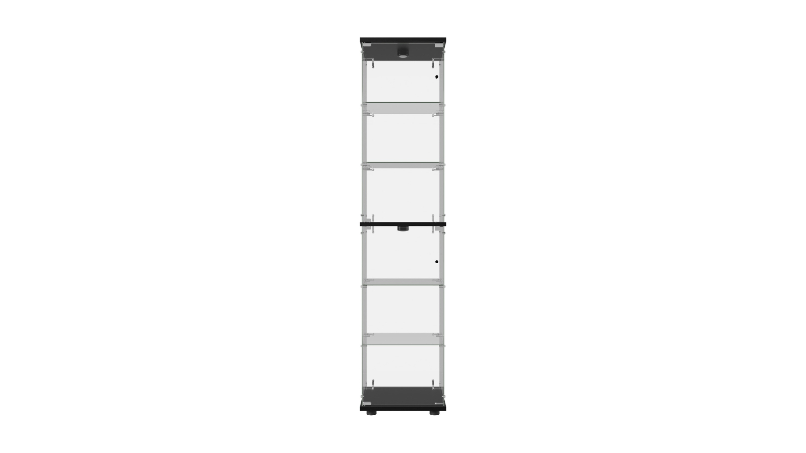 Oikiture 6-Tier Glass Display Cabinet - Clear/Black