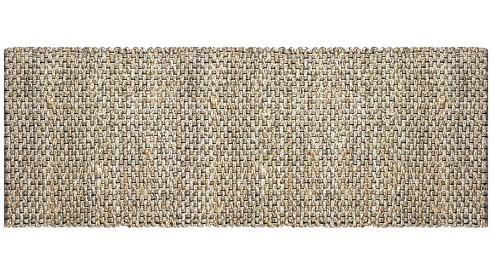 YS 50 x 120cm Hand Braided Jute Runner with Green Textured Weave