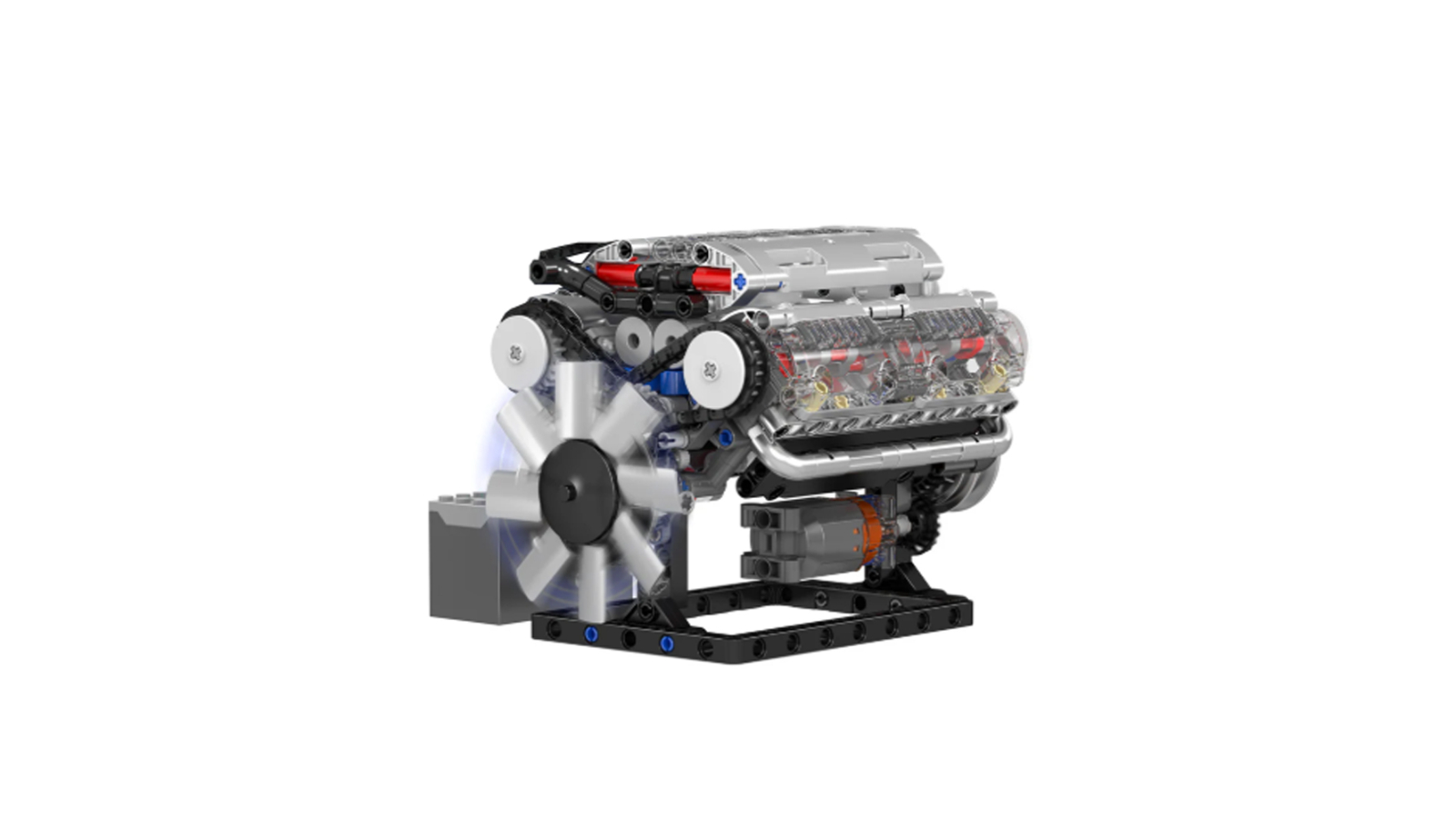 Mould King 535 Piece 8-Cylinder Engine with Motor Toy