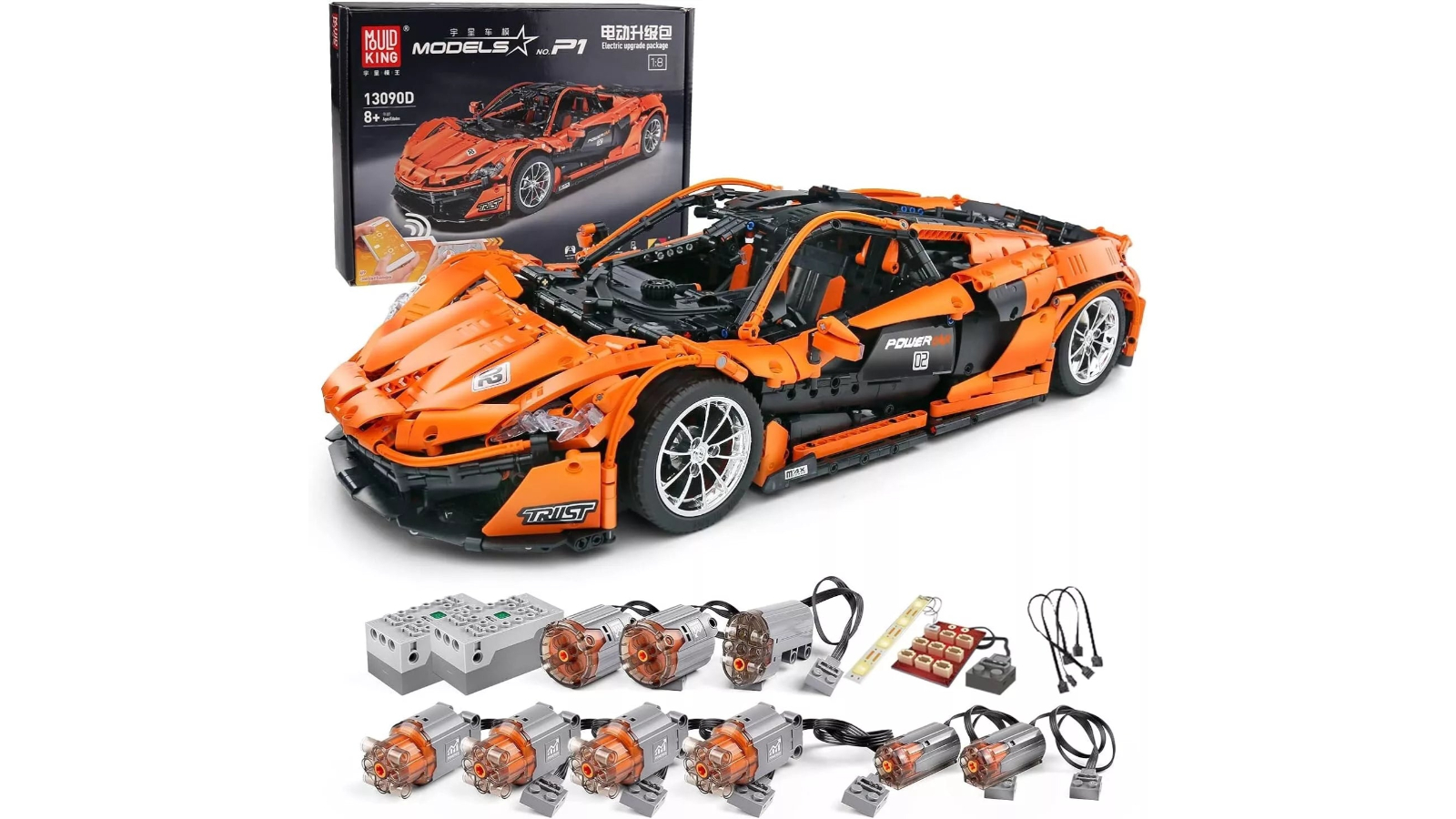 Mould King 3228 Piece Sports Car Hypercar P1 Building Block 1:8 Scale Motor
