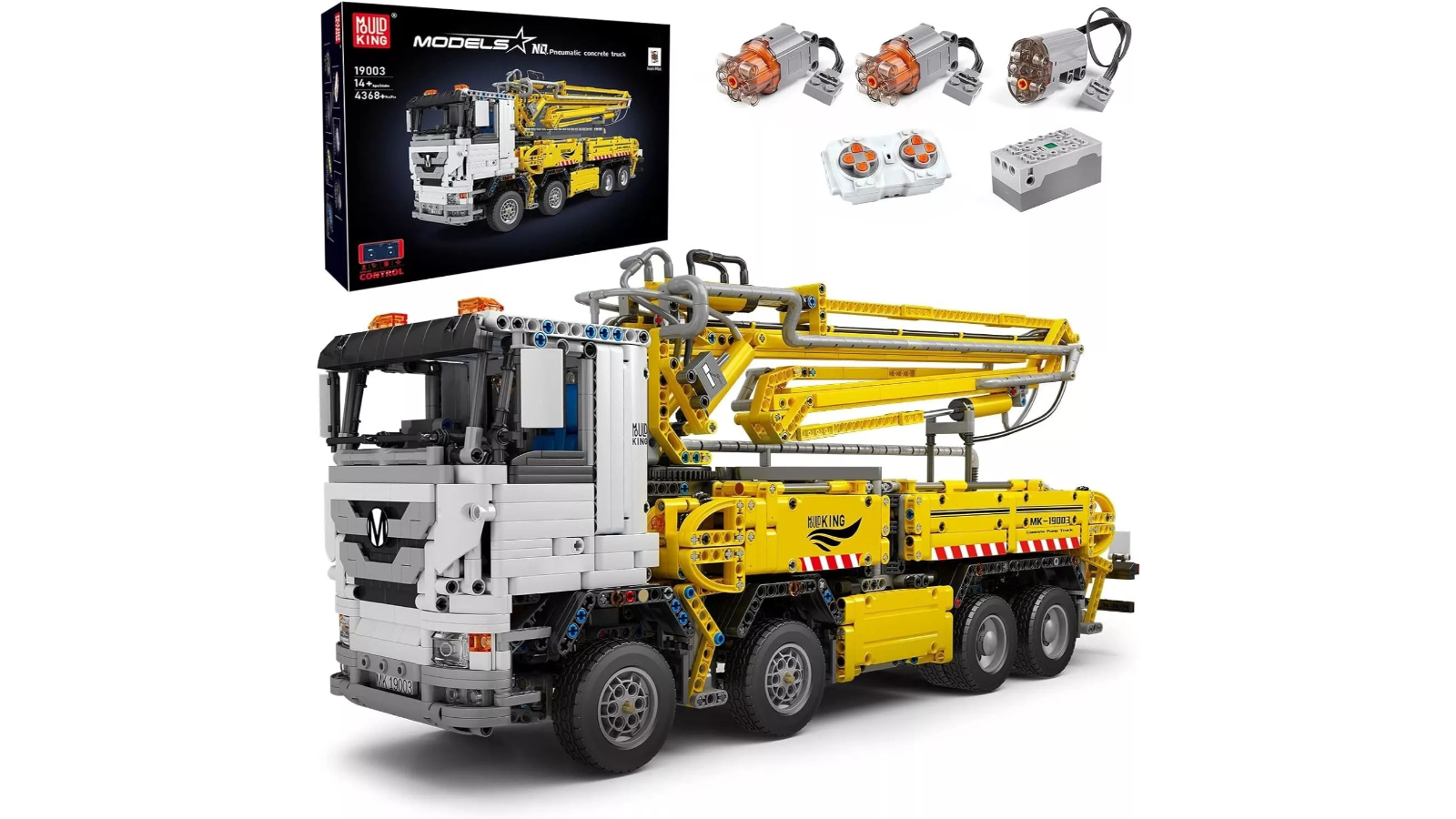 Mould King 4368 Piece Truck with Concrete Pump with Motor/App Remote Control