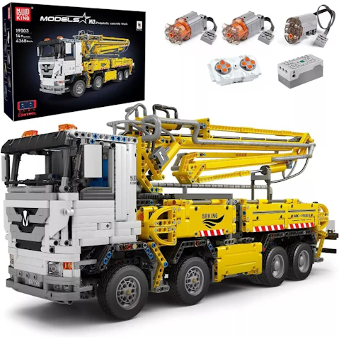 Mould King 4368 Piece Truck with Concrete Pump with Motor/App Remote Control