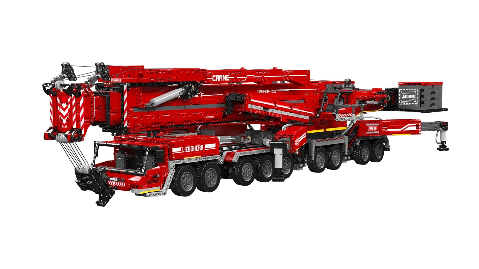 Mould King 8506 Piece Red Liebherr LTM 11200 Remote Controlled Crane with Motor