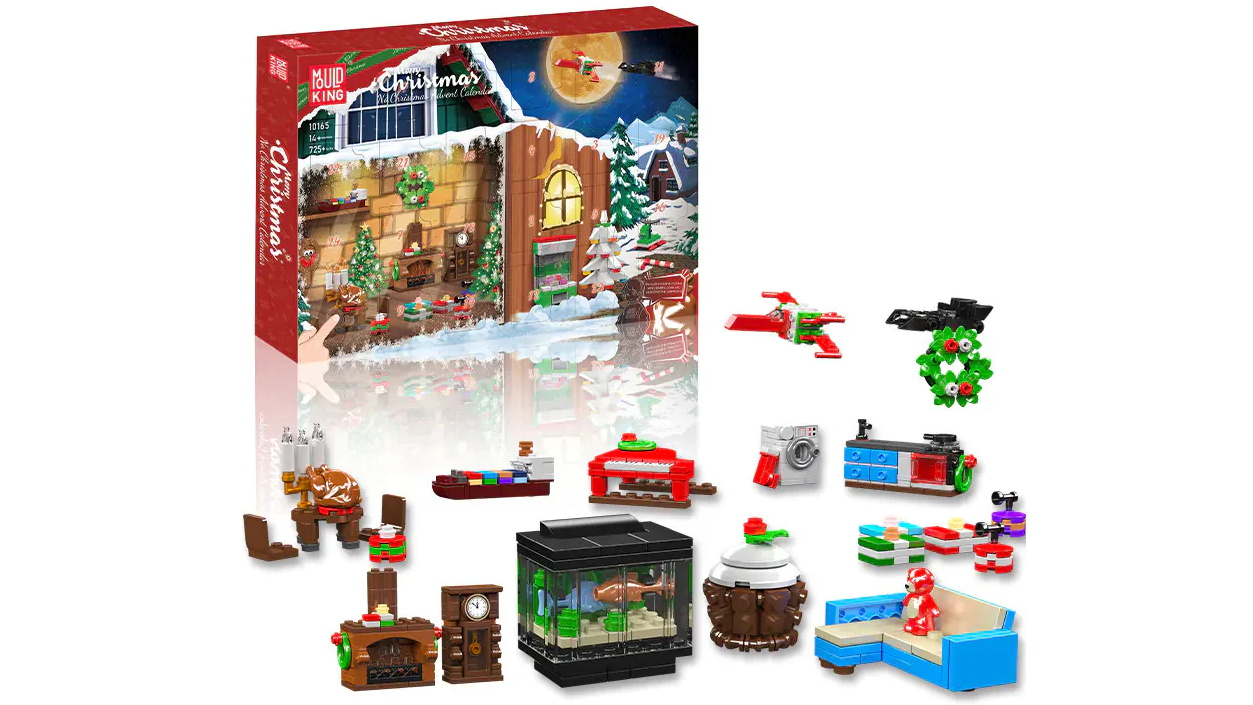 Mould King 10165 Christmas Countdown Calendar Blind Box Poke Fun with 725 Pieces