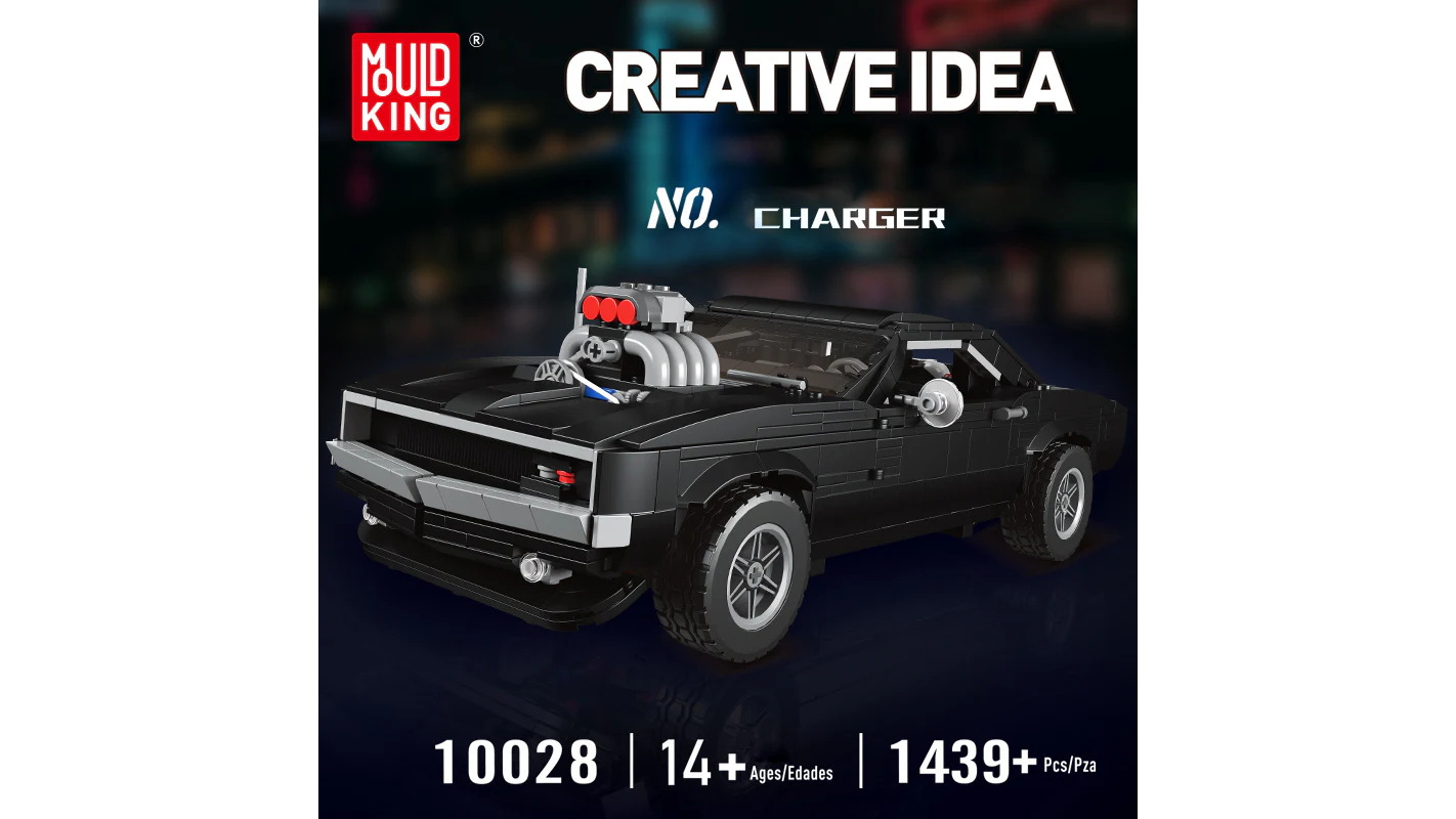 Mould King 10028 Doge Charger Car 1439 Piece Building Kit