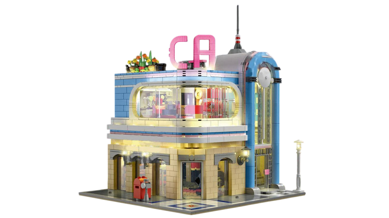Mould King 2078 Piece Downtown Diner California