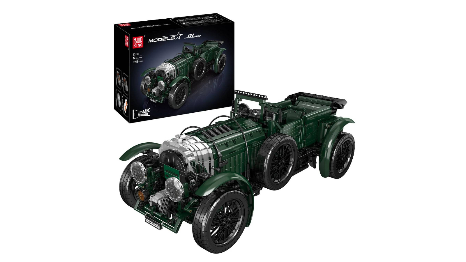Mould King 3918 Piece Remote Control 1930 Le Mans Blower Car Building Set