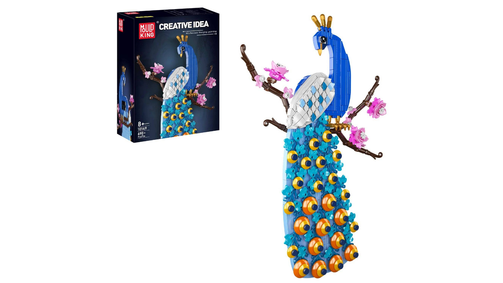 Mould King 690 Piece Peacock Wall Art Building Set