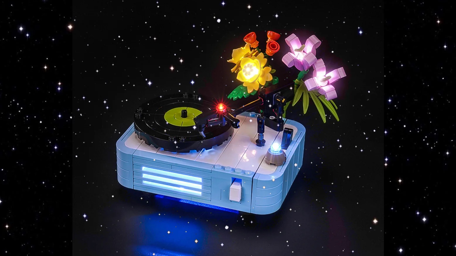 Brick Shine Classic Version Light Kit for LEGO Record Player with Flowers 31172