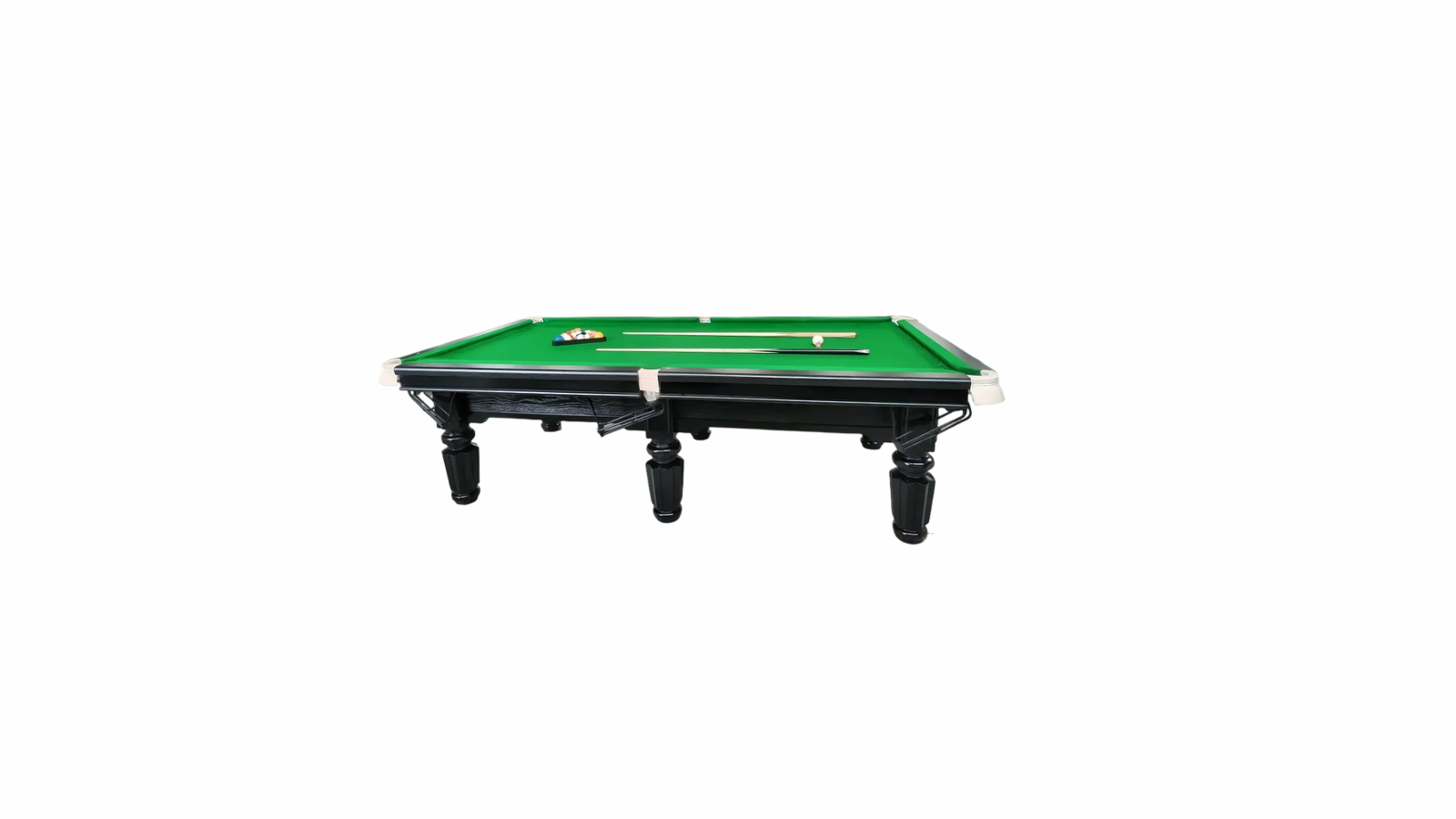 CUETIQ 8ft MDF Black Frame Pool Snooker - Green