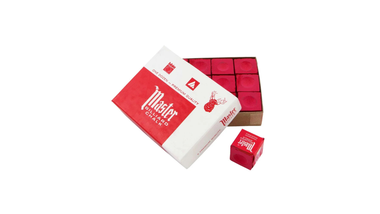 Arix Pack of 12 Master Billiard Cue Chalk - Red
