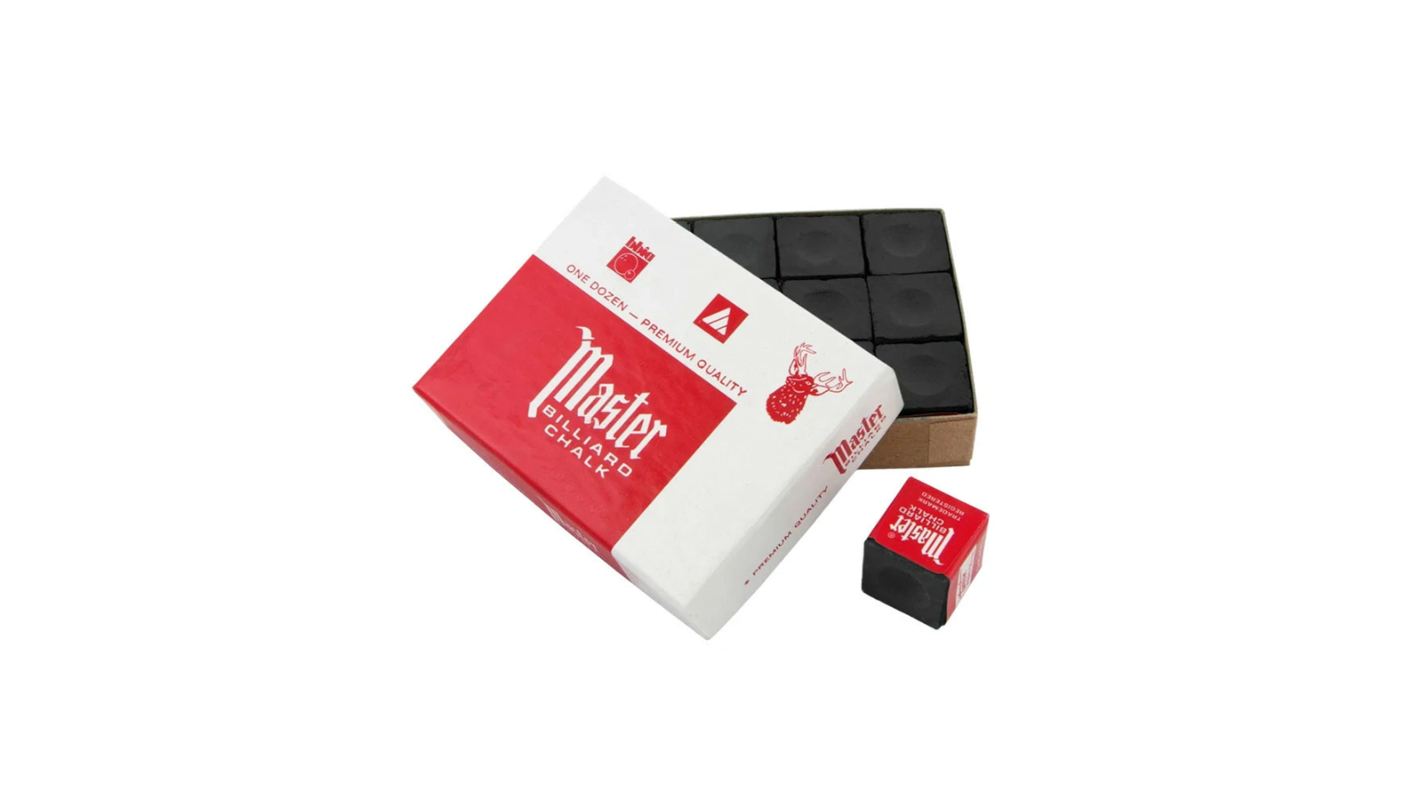 Arix Pack of 12 Master Billiard Cue Chalk - Black