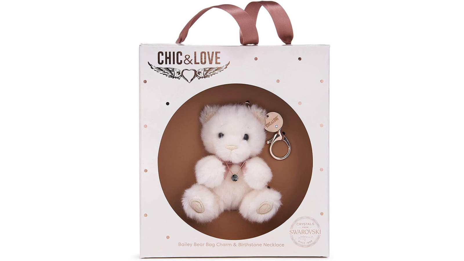 Chic and Love Bailey Bear Bag Charm and Necklace - April