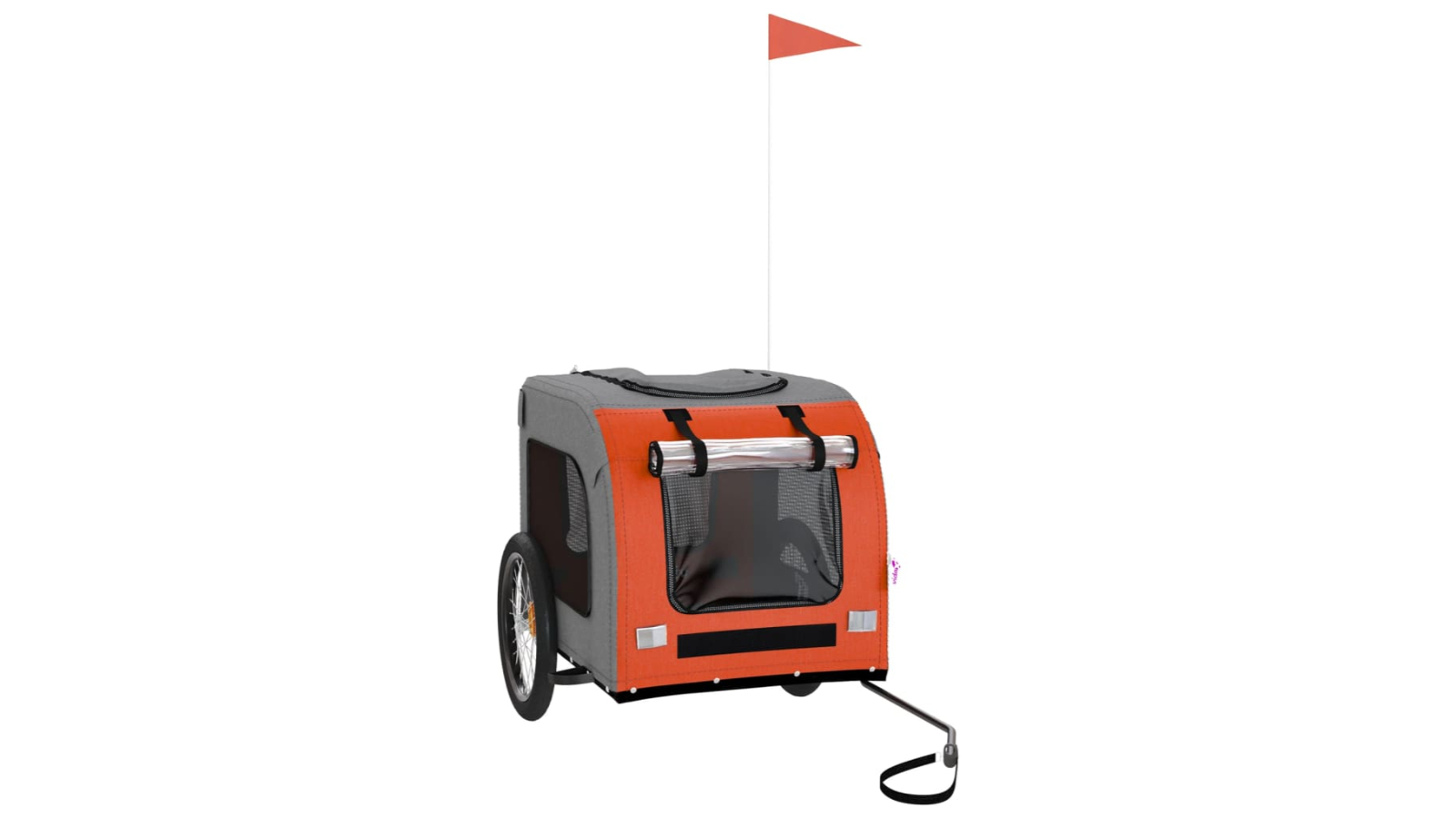 vidaXL Fabric and Iron Oxford 69 x 133.5 x 73.5cm Pet Trailer Bike - Orange/Grey