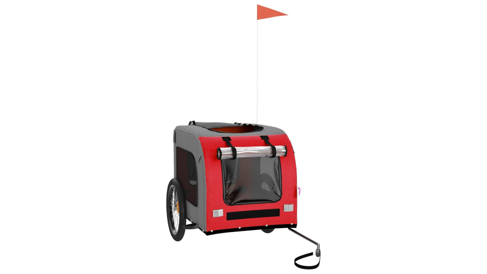 vidaXL Fabric and Iron Oxford 69 x 133.5 x 73.5cm Pet Trailer Bike - Red/Grey