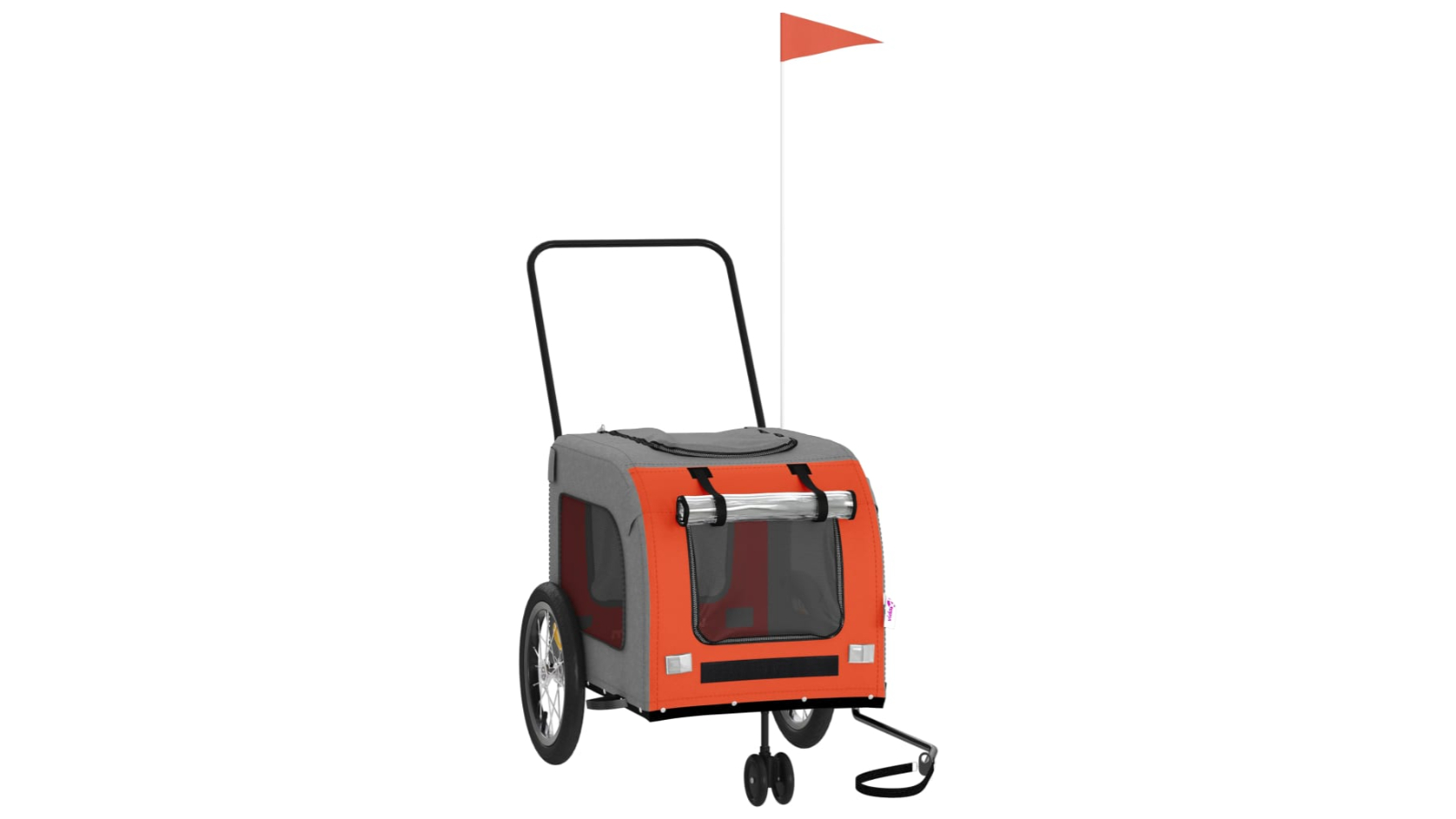 vidaXL Fabric and Iron Oxford 63 x 121 x 65cm Pet Trailer Bike - Orange/Grey