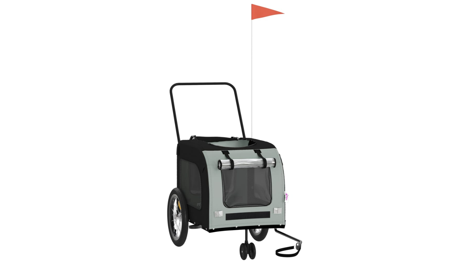 vidaXL Fabric and Iron Oxford 63 x 121 x 65cm Pet Trailer Bike - Black/Grey