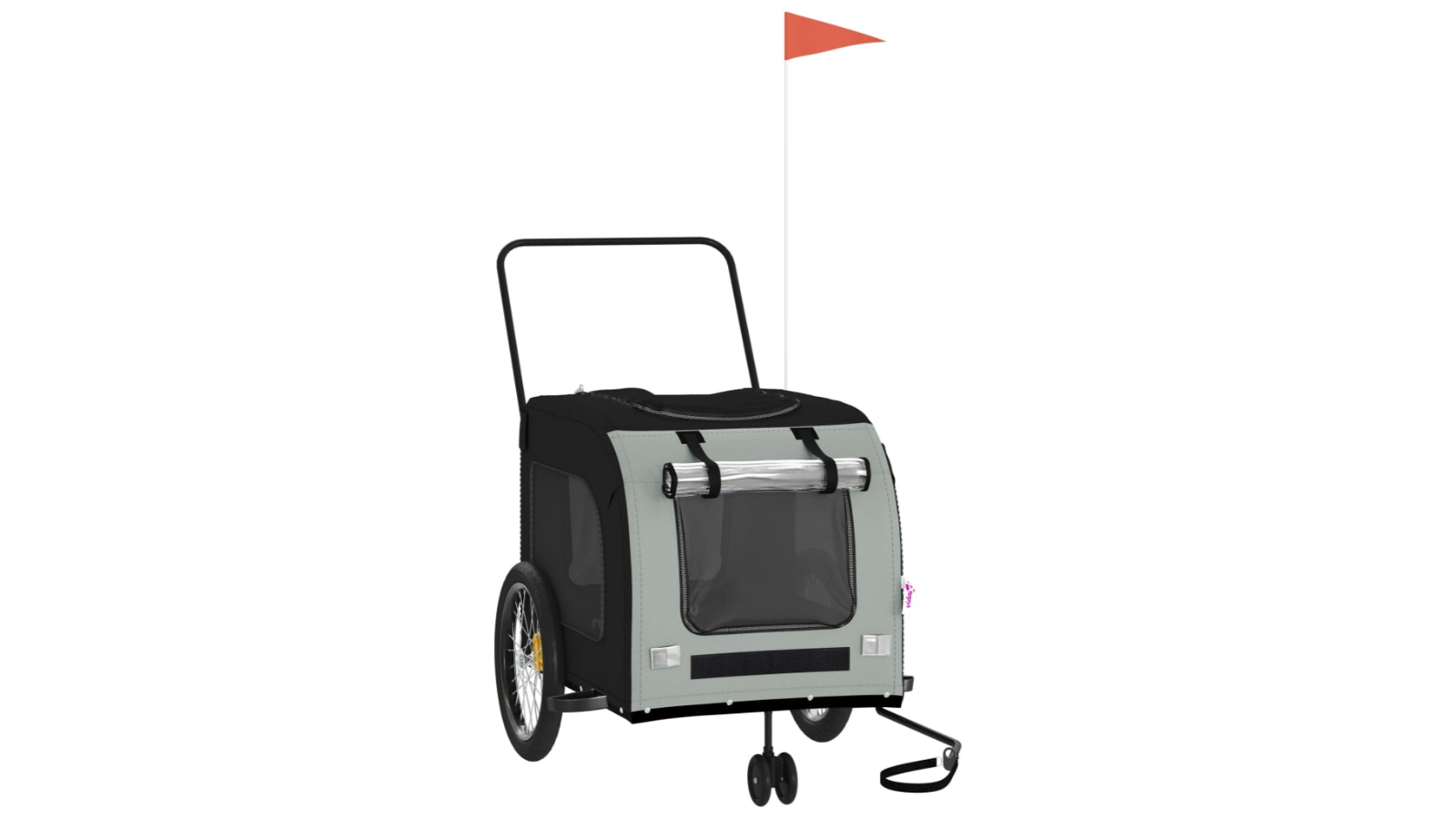 vidaXL Fabric and Iron Oxford 68 x 134 x 73cm Pet Trailer Bike - Black/Grey