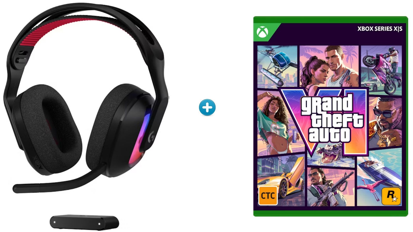 Logitech G Astro A20X Wireless Gaming Headset with PLAYSYNC Audio - Black Plus Grand Theft Auto VI Bundle for Xbox Series X