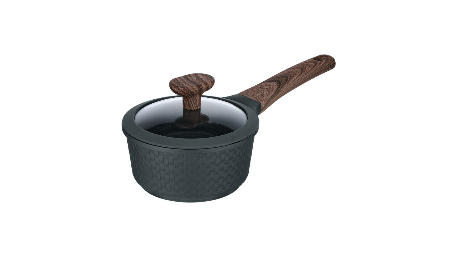 Resto 1.4 Litre Cast Aluminium Saucepan with Lid - Black