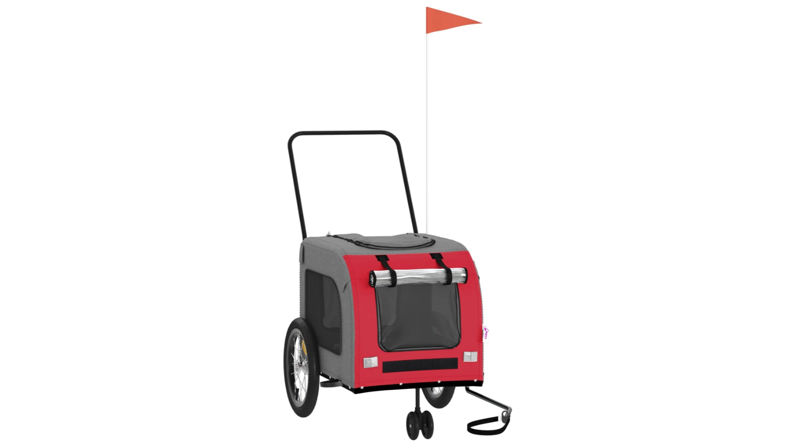vidaXL Fabric and Iron Oxford 134 x 68 x 72cm Pet Trailer Bike - Red/Grey