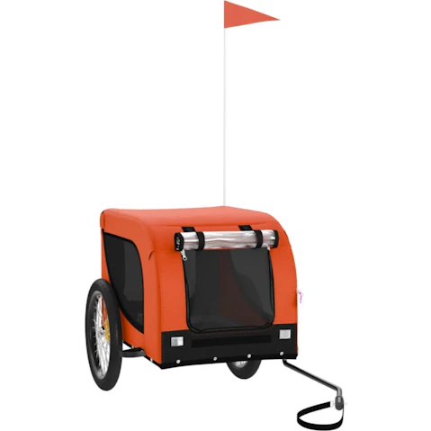 vidaXL Fabric and Iron Oxford 136 x 69 x 73.5cm Pet Trailer Bike - Orange/Black