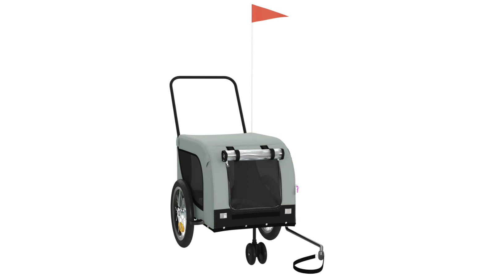 vidaXL Fabric and Iron Oxford 125 x 63 x 66cm Pet Trailer Bike - Grey/Black