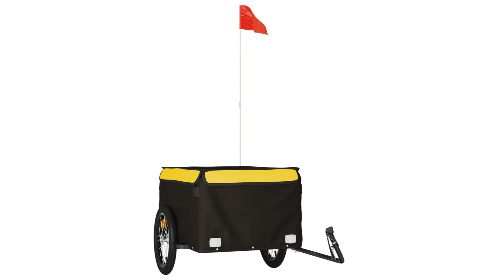 vidaXL 45kg Iron 124 x 62.5 x 52cm Trailer Bike - Black/Yellow