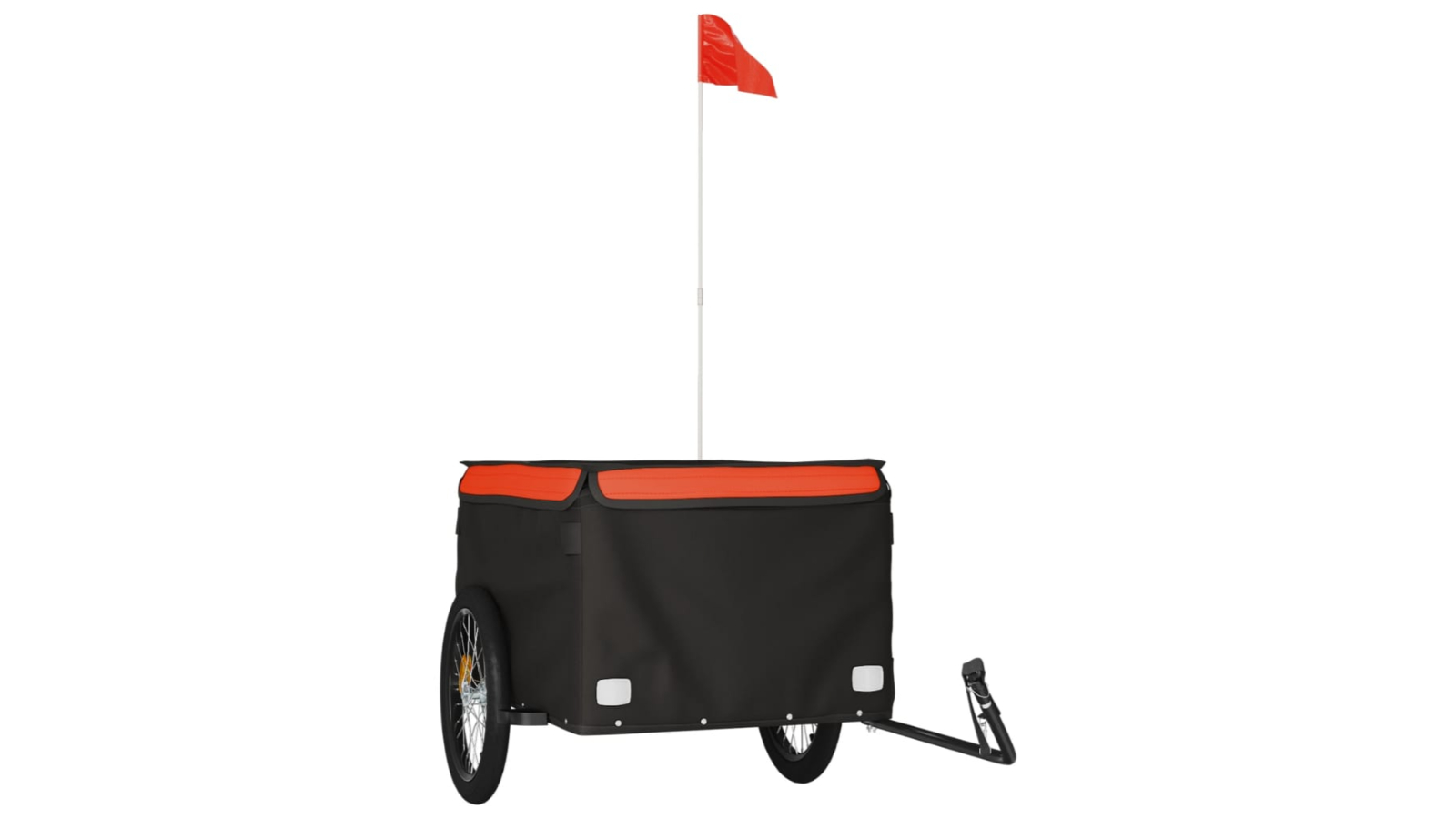 vidaXL 45kg Iron 130 x 69 x 69cm Trailer Bike - Black/Orange